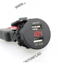 IZTOSS USB Dublu 4.2A , Si Voltmetru Moto LED Rosu Codvm9303 vm7101  Voltmetru / Prize Moto 100,00 lei 100,00 lei 84,03 lei 8...