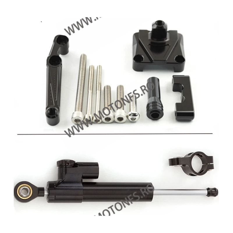 KAWASAKI NINJA 250R 2008 2009 2010 2011 2012 KIT COMPLET MONTAJ + AMORTIZOR ANTIVOBLAJ GHIDON CNC O3VY0  Amortizor Ghidon 390...