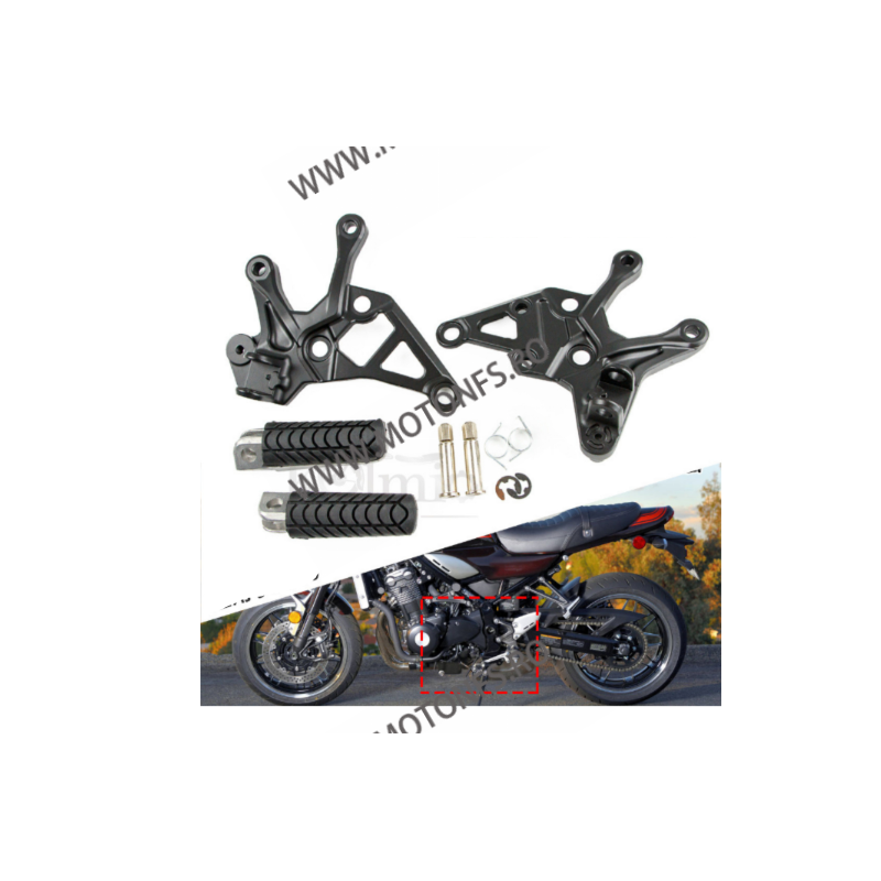 Kawasaki Z900 2017-2024 Z900 ABS 2017-2024 Z900 SE 2022-2024 Set Complet pilot Scarite si Suporti scarite Negru GS423053  Pil...