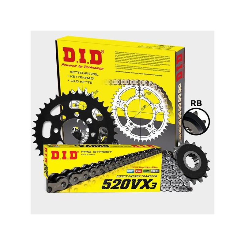 DID - kit lant Honda CRF1000 AfricaTwin 2016- Contine pinioane 16/42 si lant 525VX3-124 X-Ring 121-882-41 DID RACING CHAIN Ki...