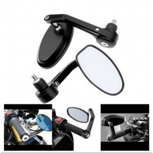 Set 2Buc Oglinzi pentru capatul de ghidon Negru UNIVERSALE MOTO SCUTER ATV HONDA YAMAHA SUZUKI KAWASAKI DUCATI BMW TRIUMPH