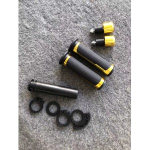 Set 2 Buc Mansoane + Acceleratie Moto Universale Cu Capete Ghidon Negru Rosu Albastru Auriu DS311  Mansoane Moto universale 9...