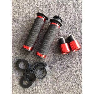 Set 2 Buc Mansoane + Acceleratie Moto Universale Cu Capete Ghidon Negru Rosu Albastru Auriu DS311  Mansoane Moto universale 9...