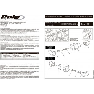 Frame sliders PUIG R19 5584N black with grey rubber