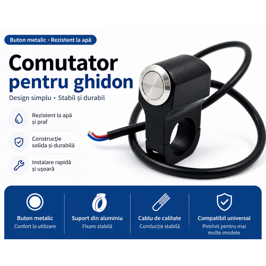 22mm Comenzi ghidon Aluminiu instrumente moto scuter IZ4E IZ4E  Comenzi Ghidon & Switch  63,00 lei 63,00 lei 52,94 lei 52,94 lei