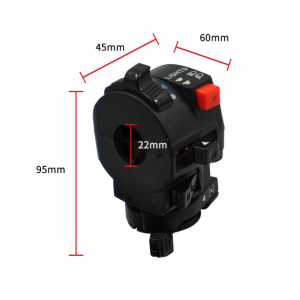 Comutator Ghidon Moto Multifuncțional 22mm Cu Soc Control Lumini, Fază Scurtă Lungă, Pornire, Universal 9B5C3  Comenzi Ghidon...