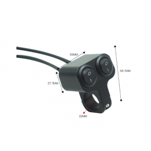 Comutator Ghidon Moto din Aluminiu, 2 Butoane ON/OFF, Compatibil 22mm, Control Accesorii 12V, Universal, Negru