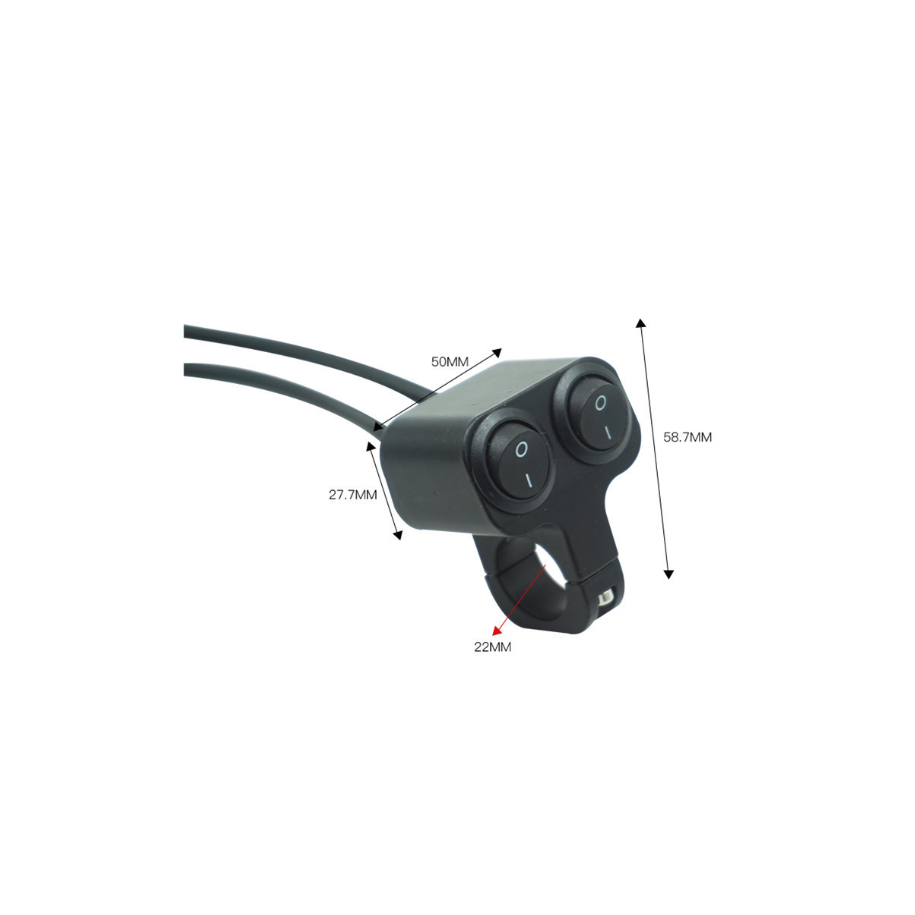 Comutator Ghidon Moto din Aluminiu, 2 Butoane ON/OFF, Compatibil 22mm, Control Accesorii 12V, Universal, Negru ZGEC8  Comenzi...