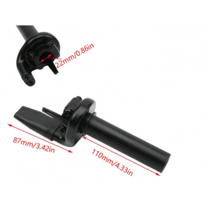 22mm Acceleratie Cu Duble Iesire(Filet 6MM Si 5MM )  moto/ scuter/ ATV  Universala Negru