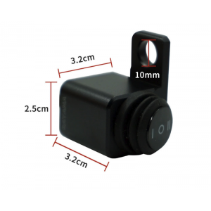 Comutator Moto din Aluminiu, 3 Poziții ON/OFF, 12V, Universal, Montaj pe Oglindă, pentru Proiectoare, Rezistent la Apă ZPMK9 ...