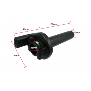 22mm Acceleratie Cu Duble Iesire(Filet 6MM)  moto/ scuter/ ATV  Universala Negru