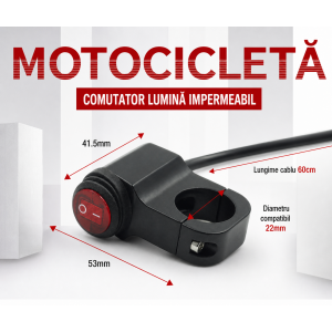 buton  On / Off / avarii / Comutator / întrerupator / lumini / 3 Fir  ghidon 22mm Material Din Aluminiu waterproof  Comenzi Moto