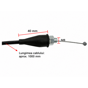 Cablu accelerație moto universal M8, pentru ghidon, compatibil motocicletă / ATV / off-road, lungime aprox. 1000 mm