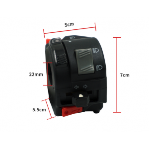 Comutator Ghidon Stânga Moto Universal, Ø22mm, Ansamblu Control pentru Bicicletă Electrică, E-Bike, Scuter și Motocicletă IE2...