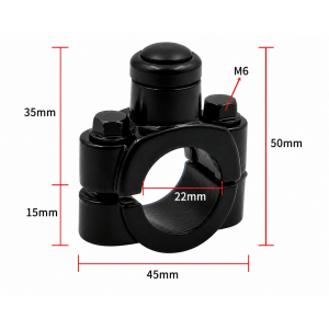 Comutator ghidon 22mm motocicletă / bicicletă electrică / scuter, cu 2 butoane ON/OFF far, proiectoare ceață, claxon, pornire