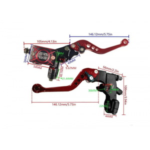 Manetă Frână și Ambreiaj Moto Universală cu Rezervor și Pompă Hidraulică, 22mm din Aluminiu, pentru Motocicletă / ATV / Scute...