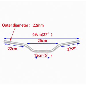 22mm Lungimea 68CM Ghidon Otel Chrom  Universal moto Cafe Racer Chopper Dragstyle Dragbar  01SAY