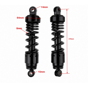 Amortizoare Spate 2BUC 270 mm Universale Cafe Racer Vintage Retro Custom pentru Bobber, Chopper și Motociclete Negre 15N7R  A...