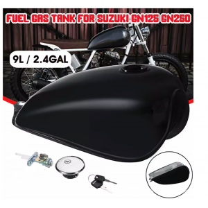 Rezervor Combustibil Universal 9L pentru Motocicletă Cafe Racer Bobber Chopper Custom din Oțel cu Capac și Robinet