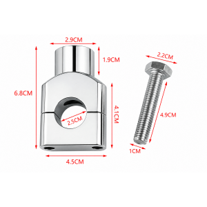 Set Înălțătoare Ghidon Moto 25mm 1", Aluminiu Crom, pentru Harley, Yamaha, Honda, Suzuki, Kawasaki, 2 Buc ZGQ-004-25MM  Supor...