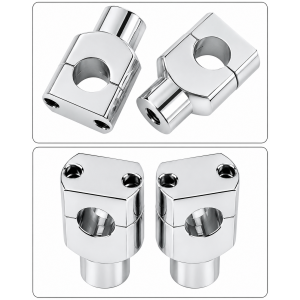 Set Înălțătoare Ghidon Moto 25mm 1", Aluminiu Crom, pentru Harley, Yamaha, Honda, Suzuki, Kawasaki, 2 Buc