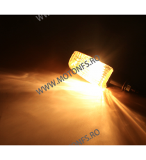 SEMNALIZARE BEC SET 2 BUCATI LAMPA - CORNER LIGHTS W/BULB, NEGTRU GEAM TRANSPARENT 07KQF Lampa Semnalizare Moto Bec Universal...