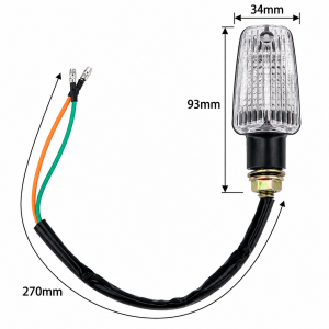 SEMNALIZARE BEC SET 2 BUCATI LAMPA - CORNER LIGHTS W/BULB, NEGTRU GEAM TRANSPARENT 07KQF Lampa Semnalizare Moto Bec Universal...