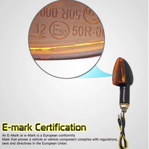 SEMNALIZARE BEC OMOLOGAT BRAT LUNG SET 2 BUCATI LAMPA - CORNER LIGHTS W/BULB, BLACK COLOUR AMBER LENS