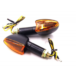 SEMNALIZARE BEC OMOLOGAT SET 2 BUCATI LAMPA - CORNER LIGHTS W/BULB, BLACK COLOUR AMBER LENS 1K9LG Lampa Semnalizare Moto Bec ...