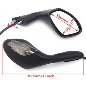 Set Oglinzi cu Semnalizare Aprilia RSV1000 Factory 2004-2008 RSV Mille R 2004-2007 Negru MT335BK+SK  Oglinzi Retrovizoare Ded...