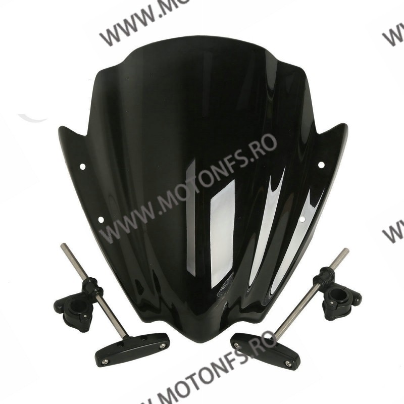 Parbriz universal fumuriu moto Pentru Ghidon De 22mm/ 25mm/ 28mm naked Cod PRB5121 prb5121  Parbriz universal / Inaltator 220...