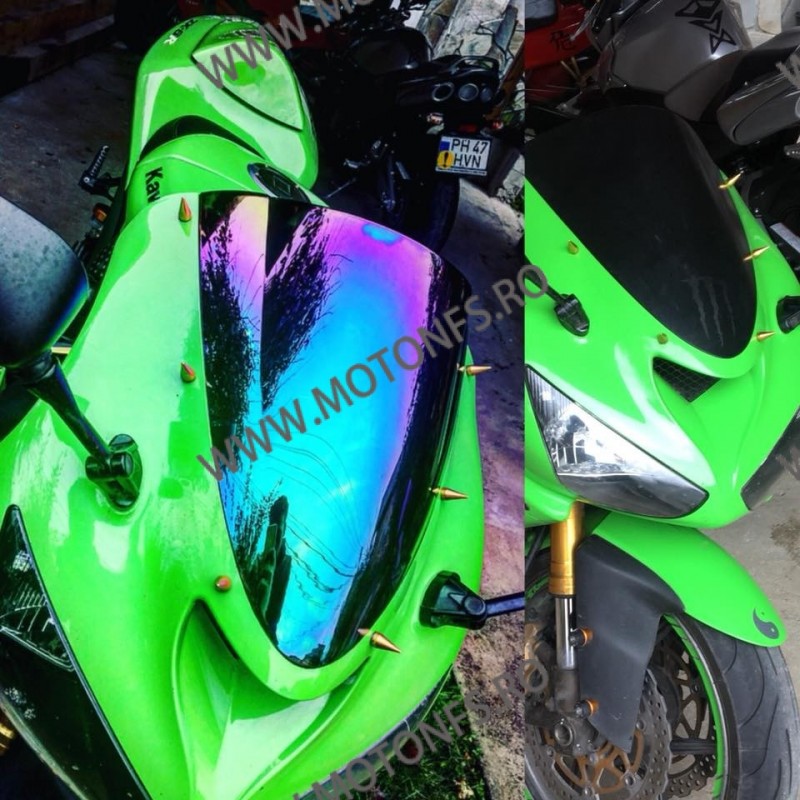 ZX6R ZX636 2005 2006 2007 2008 ZX10R 2006 2007 Parbriz Double Bubble Iridium Kawasaki MST3U  Parbriza Iridium Motonfs 160,00 ...